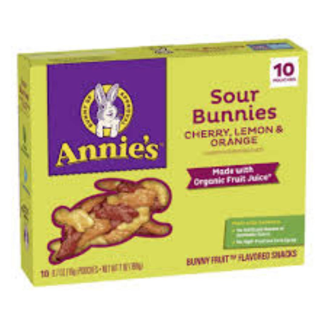 ANNIES ORGANIC SOUR BUNNIES FRUIT SNACKS 198G